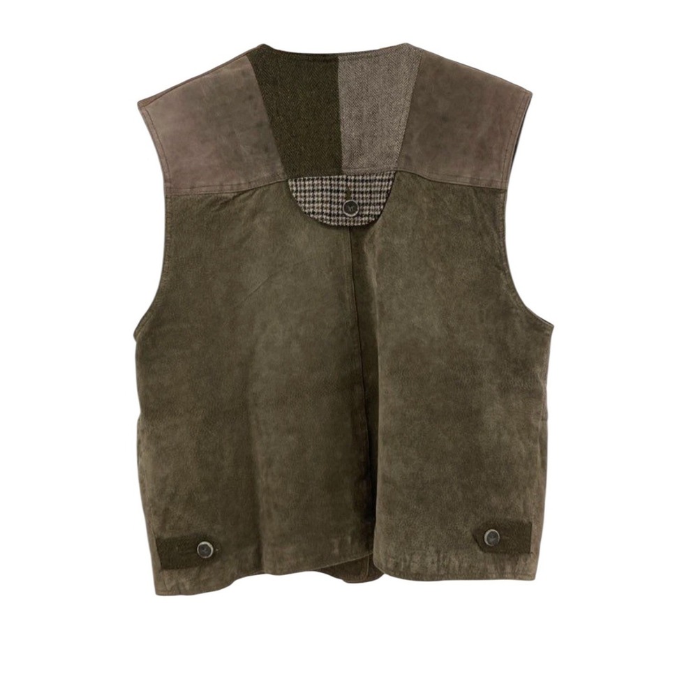 JLC 🔥Patchwork 🤑Vest Leather Wool Corduroy Y2K Forest Fairy 90s Vintage Grunge - Picture 2 of 9